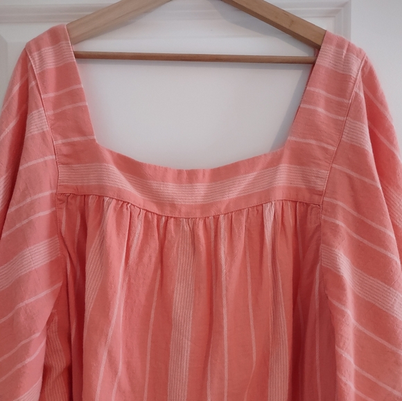 Sonoma Women's Plus Cotton Striped Boxy Flutter Shoulder Top NWT - Picture 5 of 13